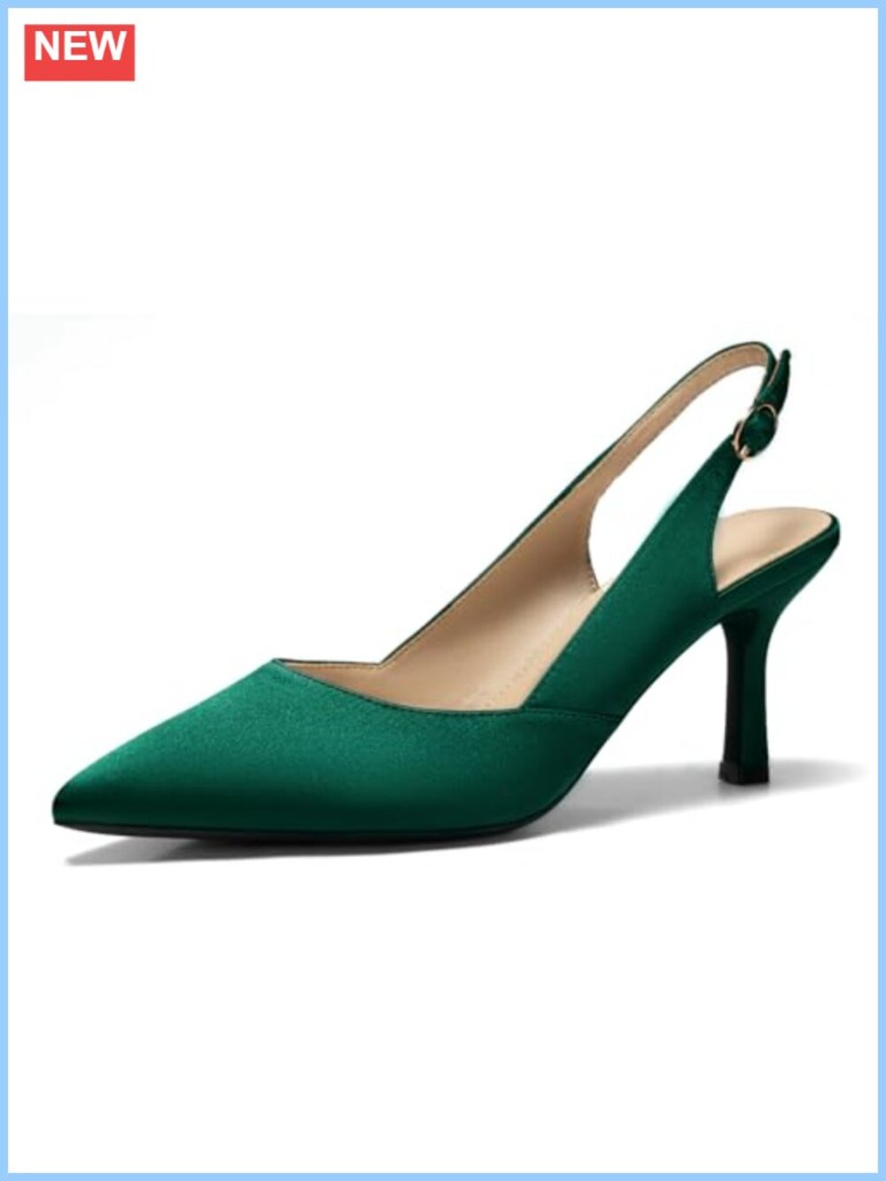Women's Slingback Kitten Heels Closed Pointed Toe Pumps Dress Shoes
